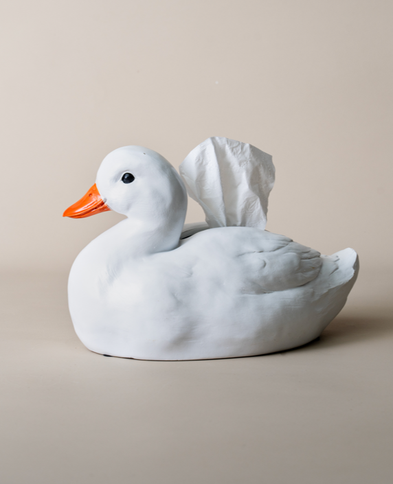 White duck tissue box