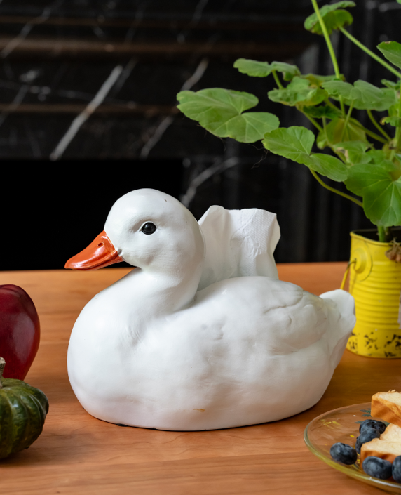 White duck tissue box