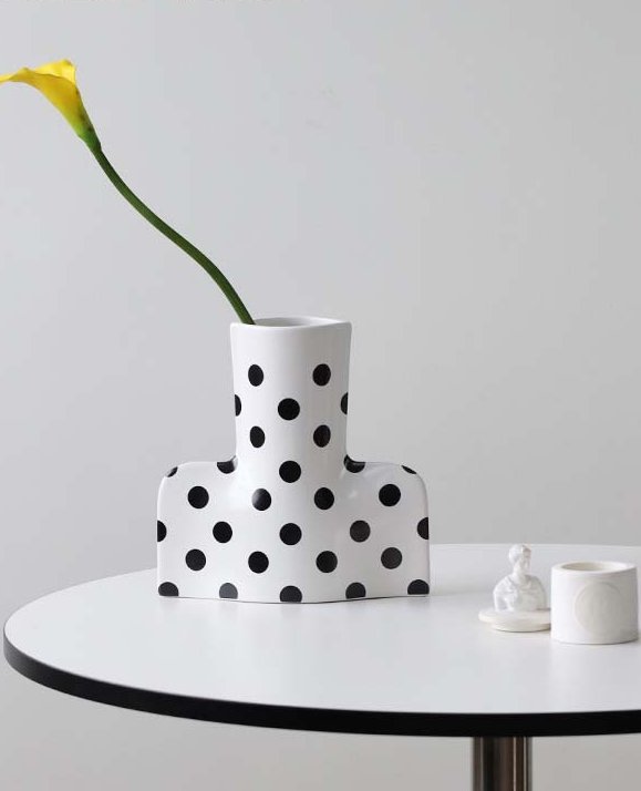 French Geometric Handmade Ceramic Vase