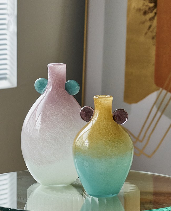 Creative Handmade Double-Eared Gradient Small Mouth Vase