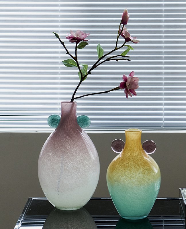 Creative Handmade Double-Eared Gradient Small Mouth Vase