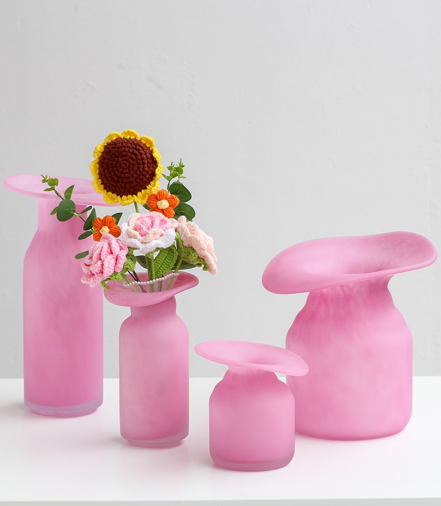 Matte Pink Handmade Glass Vase