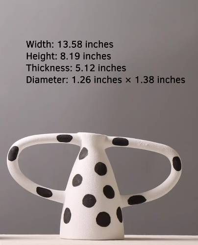 Artistic Hand-Painted White Polka Dot Resin Vase