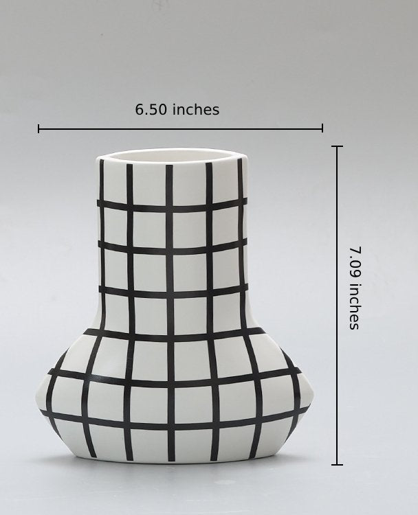 French Geometric Handmade Ceramic Vase