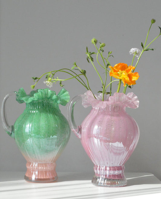 Vintage Gradient Single-Handle Handcrafted Glass Vase