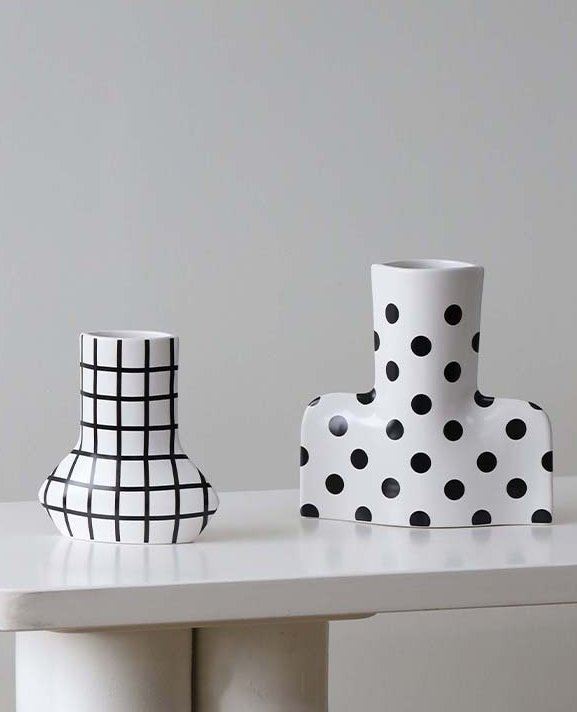 French Geometric Handmade Ceramic Vase