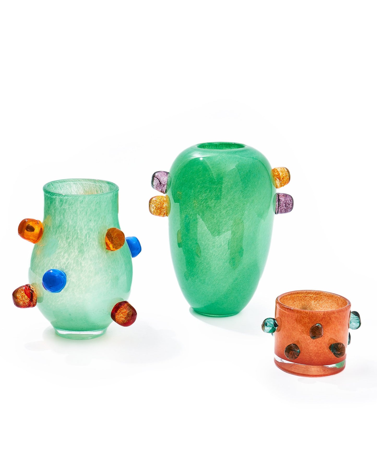 Dopamine Colorful Polka Dot Handmade Glass Vase and Candle Holder